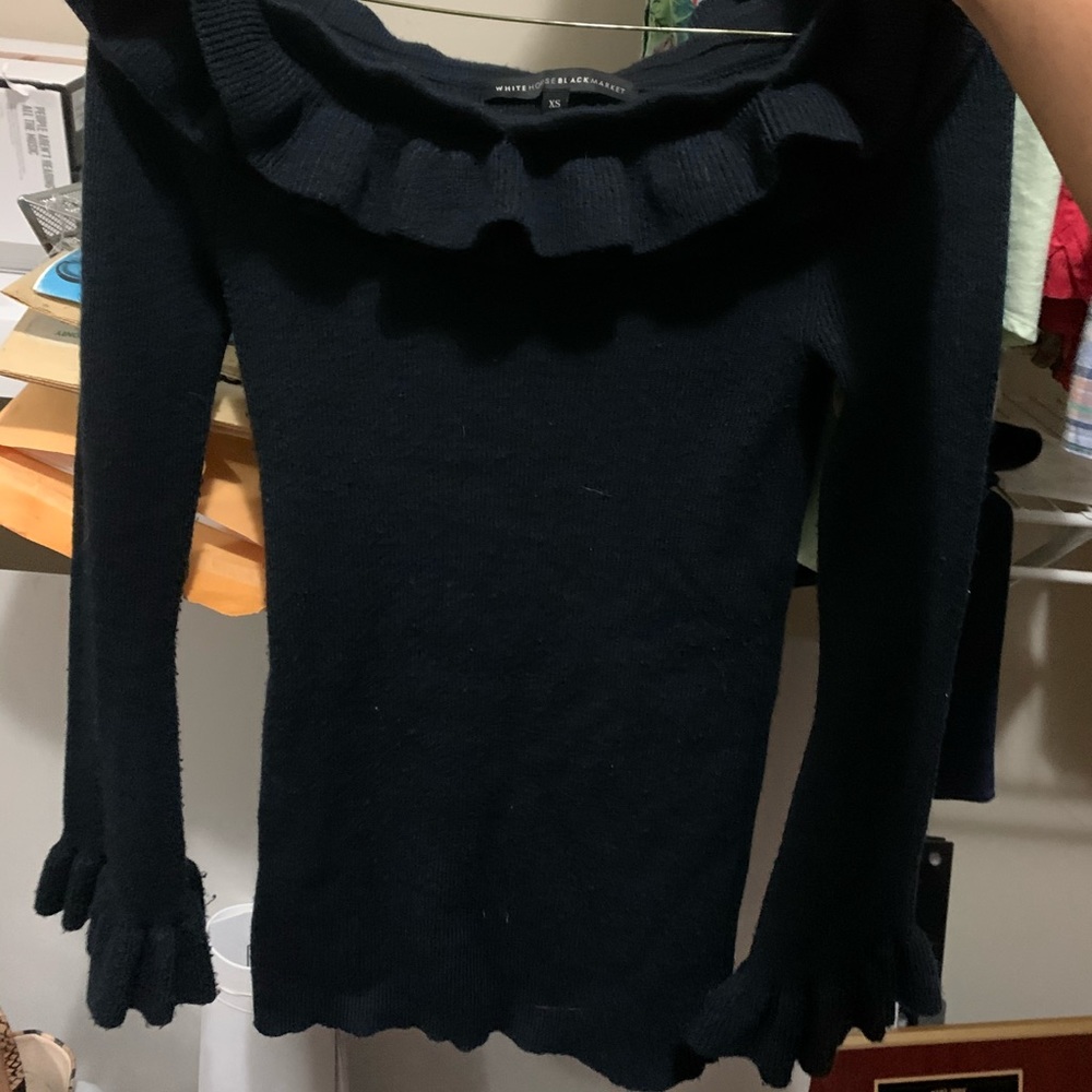 Navy off the shoulder sweater